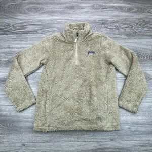 Patagonia Los Gatos 1/4 Zip Pullover Girls XL Oatmeal Fleece Jacket Sweater